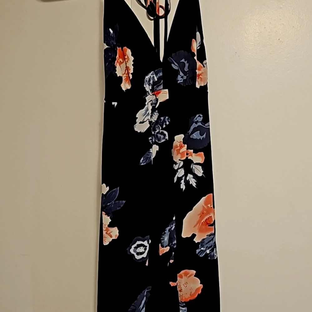 Wrap floral halter dress